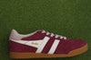 Women's Elan Sneaker - Cerise/Bone Suede/Leather Side View