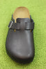 Birkenstock Unisex Boston Grip Clog - Black Leather Top View