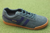Men's Harrier Sneaker - Evergreen/Navy Suede/Leather Side Angle View