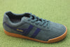 Men's Harrier Sneaker - Evergreen/Navy Suede/Leather Side Angle View