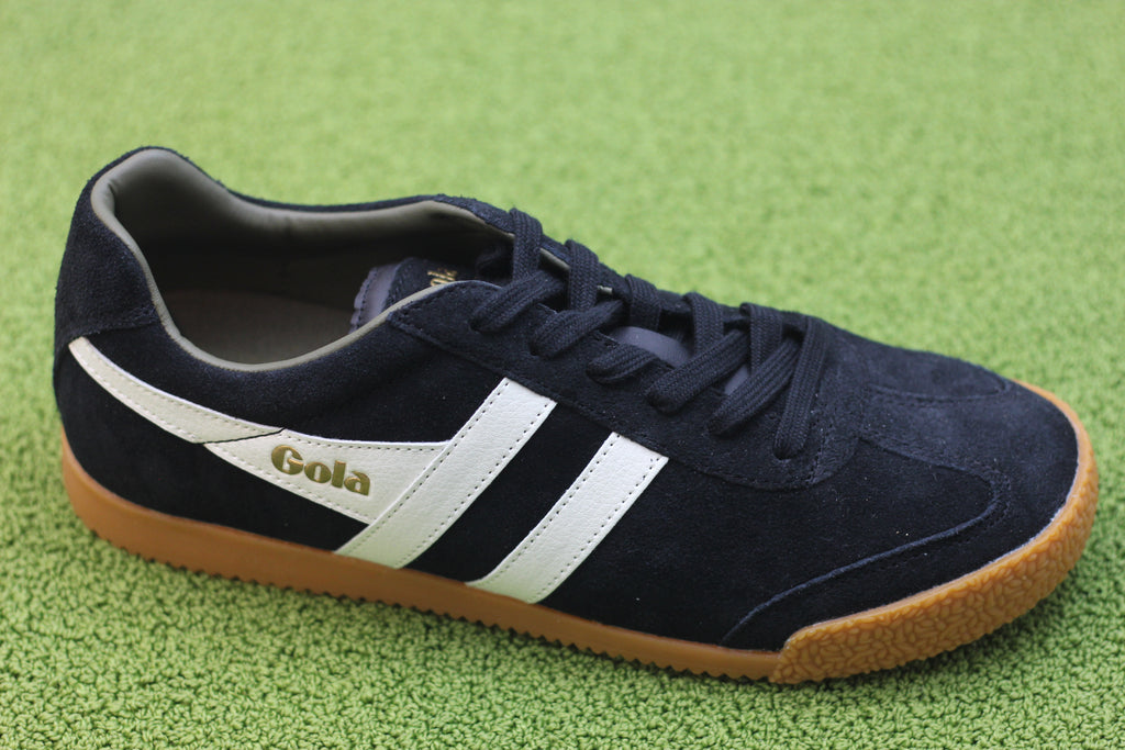 Men's Harrier Sneaker - Black/Off White/Khaki Suede/Leather Side Angle View