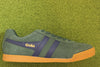 Men's Harrier Sneaker - Evergreen/Navy Suede/Leather Side View