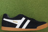 Men's Harrier Sneaker - Black/Off White/Khaki Suede/Leather Side View