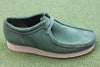 Men's Wallabee - Green Suede Side Angle View