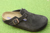 Women's Boston Clog - Mocha Suede Side Angle View