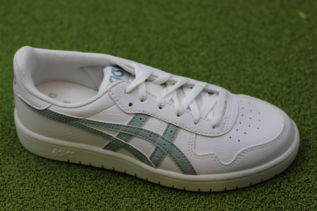Womens Japan S Sneaker - White/Ocean Haze Leather Side Angle View