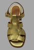 Women's Alosa Sandal - Light Gold Metallic Leather Top View