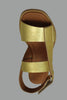 Women's Gobio Sandal - Light Gold Leather Top View