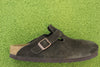 Women's Boston Clog - Mocha Suede Side View