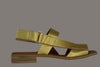 Women's Gobio Sandal - Light Gold Leather Side View