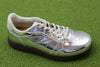 Womens Bjork Sneaker - Silver Metallic Leather Side Angle View