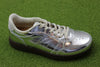 Womens Bjork Sneaker - Silver Metallic Leather Side Angle View