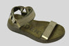 Womens Line Sandal - Olive Textile Side Angle View