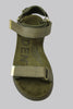 Womens Line Sandal - Olive Textile Top View