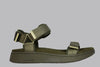 Womens Line Sandal - Olive Textile Side View