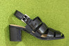 Women's July Sandal - Black Patent Leather Side View