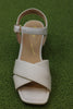 Women's Serina Cross Sandal - Cream Leather Top View