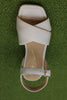 Women's Serina Cross Sandal - Cream Leather Top View