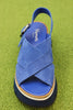 Women's 21298 Sandal - Savoy Blue Suede Top View