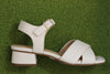 Women's Serina Cross Sandal - Cream Leather Side View