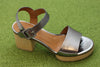 Women's Riviera Sandal - Acero Metallic Leather Side Angle View