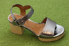 Women's Riviera Sandal - Acero Metallic Leather Side Angle View