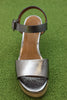 Women's Riviera Sandal - Acero Metallic Leather Top View