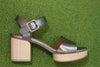 Women's Riviera Sandal - Acero Metallic Leather Side View