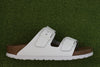 Birkenstock Women's Arizona Sandal - White Leather Side View