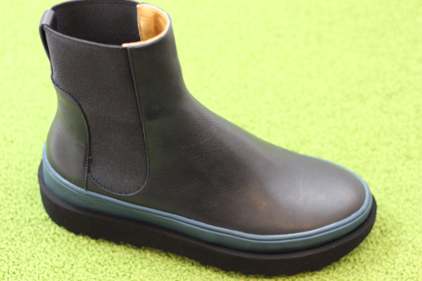 Coclico Women's France Boot - Black/Teal Leather Side Angle View