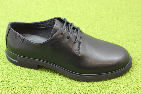 Womens Iman Oxford - Black Leather Side Angle View