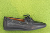 Womens Hillary Boatshoe - Black Leather Side View