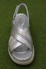 Women's Tuscan Cross Sandal - Silver Leather Top View