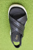 Women's Tuscan Cross Sandal - Black Leather Top View