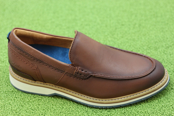 Men's Monahan Step - Tan Leather Side Angle View