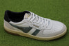Men's Hawk Sneaker - White/Sage Leather/Suede Side Angle View