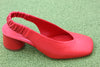 Women's Cala63 Slingback Pump - Red Leather Side Angle View