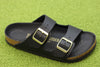 Women's Arizona Sandal - Black Saffiano Birko Flor Side Angle View