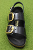 Women's Milano Big Buckle Sandal - Black Patent Top View