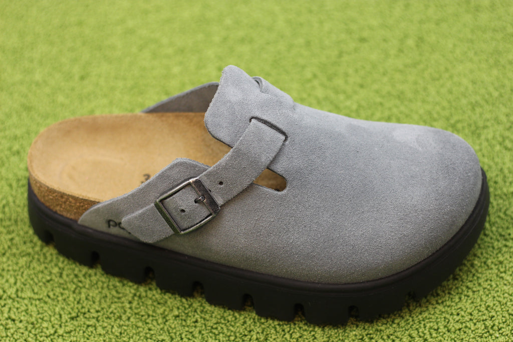 Women's Boston Chunky Clog - Basalt Suede Side Angle View