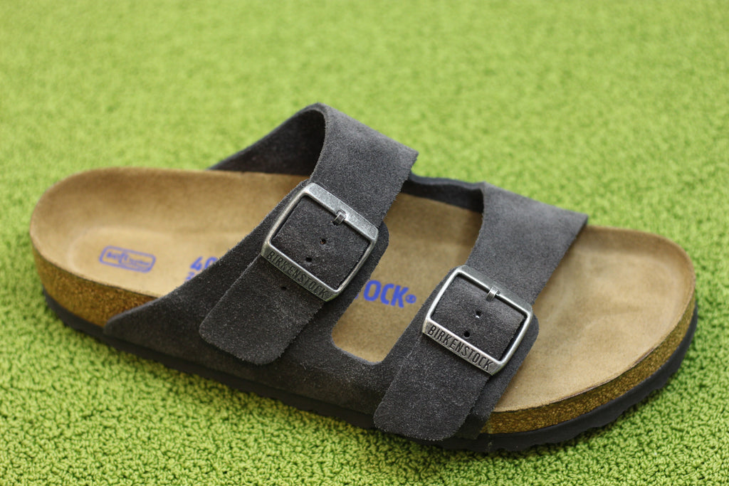 Unisex Arizona Sandal - Velvet Grey Suede Side Angle View