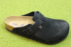 Men's Boston Clog - Black Suede Side Angle View