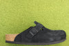 Men's Boston Clog - Black Suede Side View