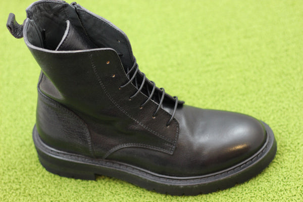 Women's 84303B Lace Boot - Black Calf Side Angle View