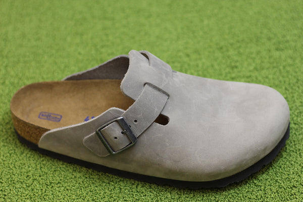 Men's Boston Clog - Iron Oiled Leather Side Angle View