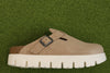 Women's Boston Chunky Clog - Warm Sand Suede Side View