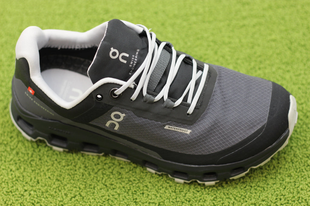 Mens Cloudvista Waterproof Sneaker - Eclipse/Black Nylon Side Angle View