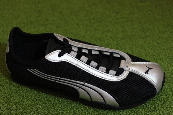 Unisex H Street OG Sneaker - Black/Silver Mesh/Leather Side Angle View