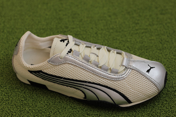 Unisex H Street OG Sneaker - Ivory/Silver Mesh/Leather Side Angle View