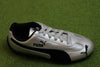 Womens Speedcat Sneaker- Silver/Black Leather Side Angle View